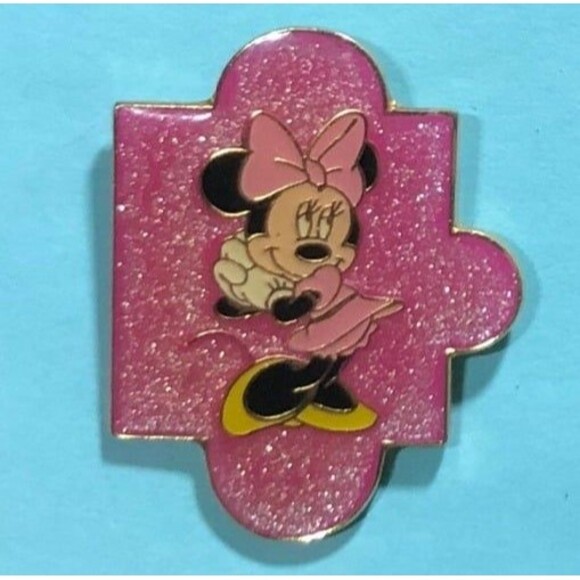 Disney Jewelry - Pink Sparkle Minnie Mouse- Disney Enamel Pin
